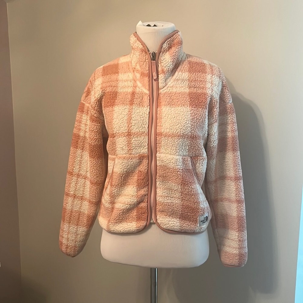 Pink Plaid Sweater The North Face Size 10/12